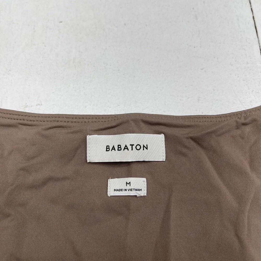 Babaton Deep Taupe Square Neck Long Sleeve Women’s Size Medium